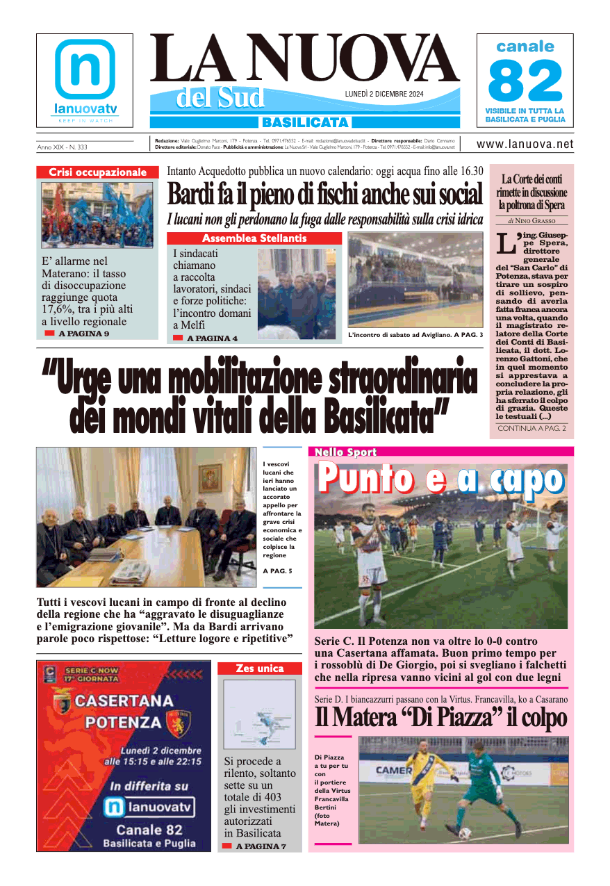 Lunedì 2 dicembre 2024