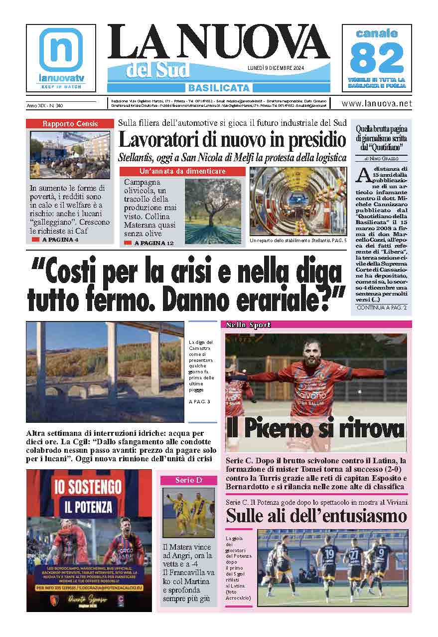 Lunedì 9 dicembre 2024