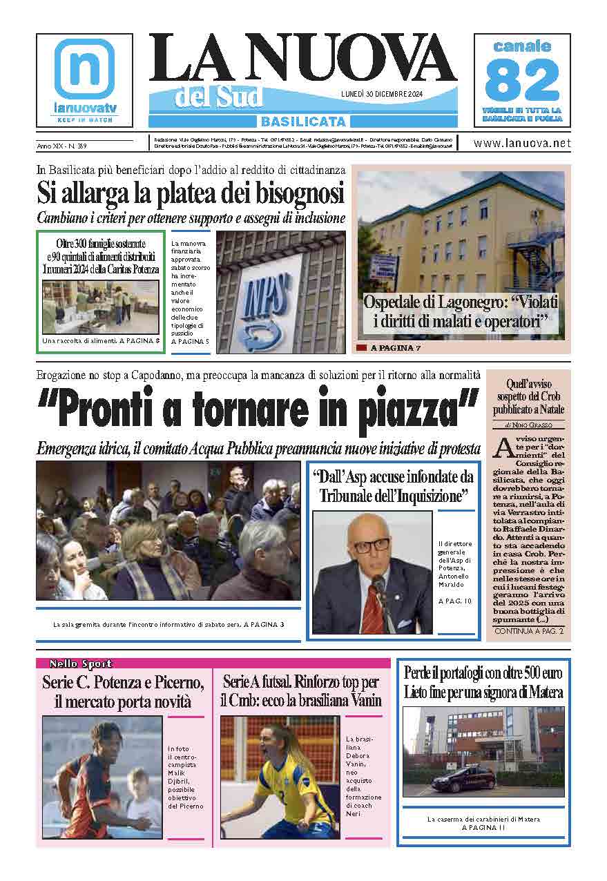 Lunedì 30 dicembre 2024