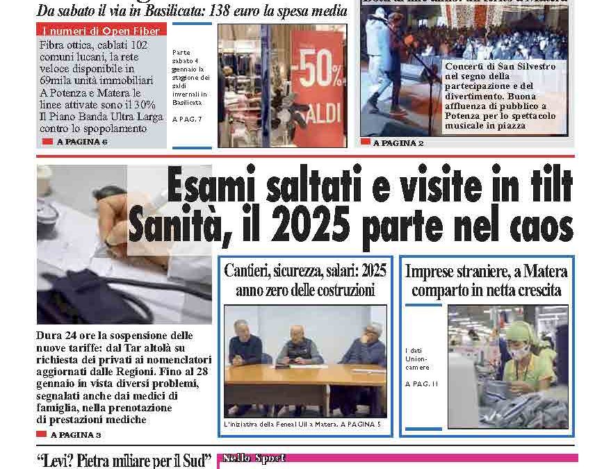 Giovedì 2 gennaio 2025