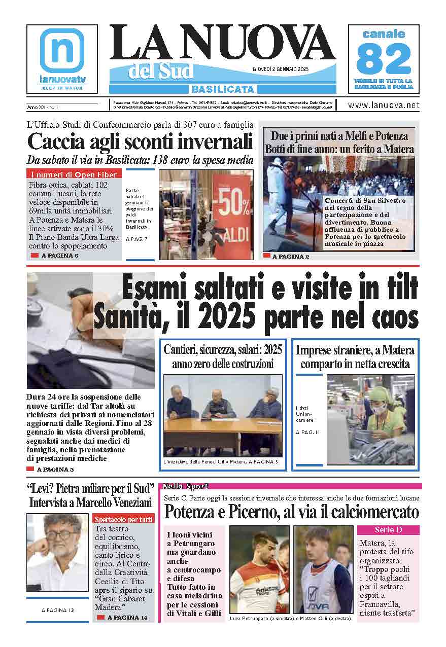Giovedì 2 gennaio 2025