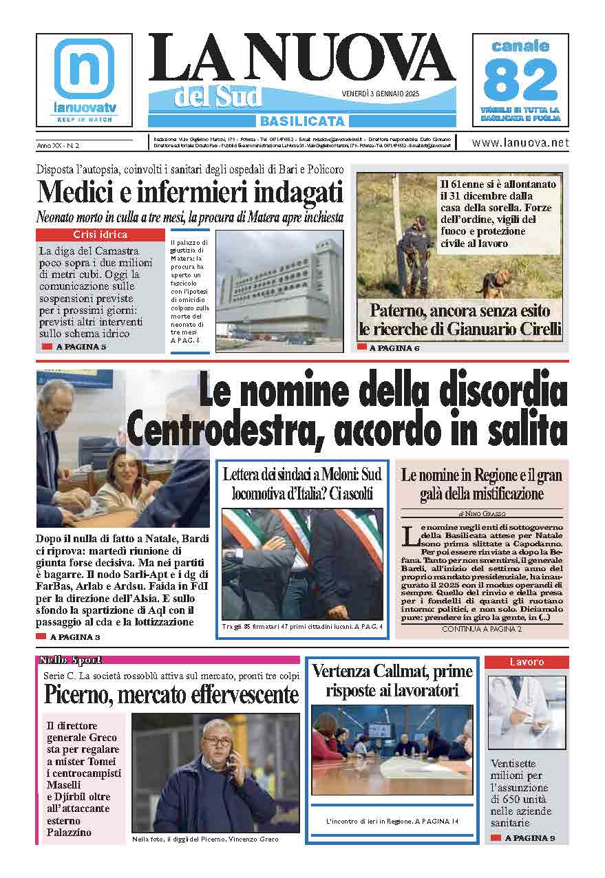 Venerdì 3 gennaio 2025