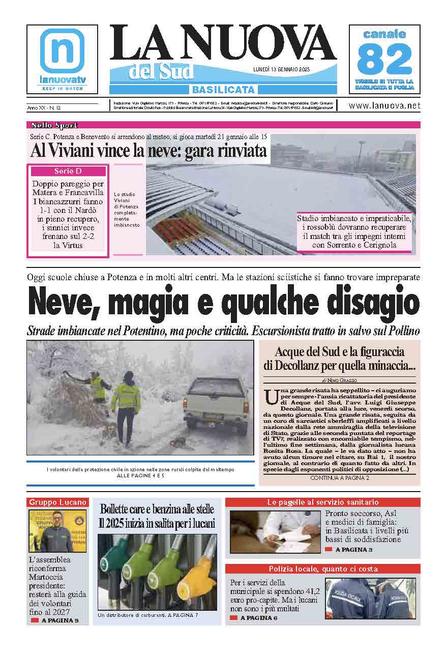 Lunedì 13 gennaio 2025
