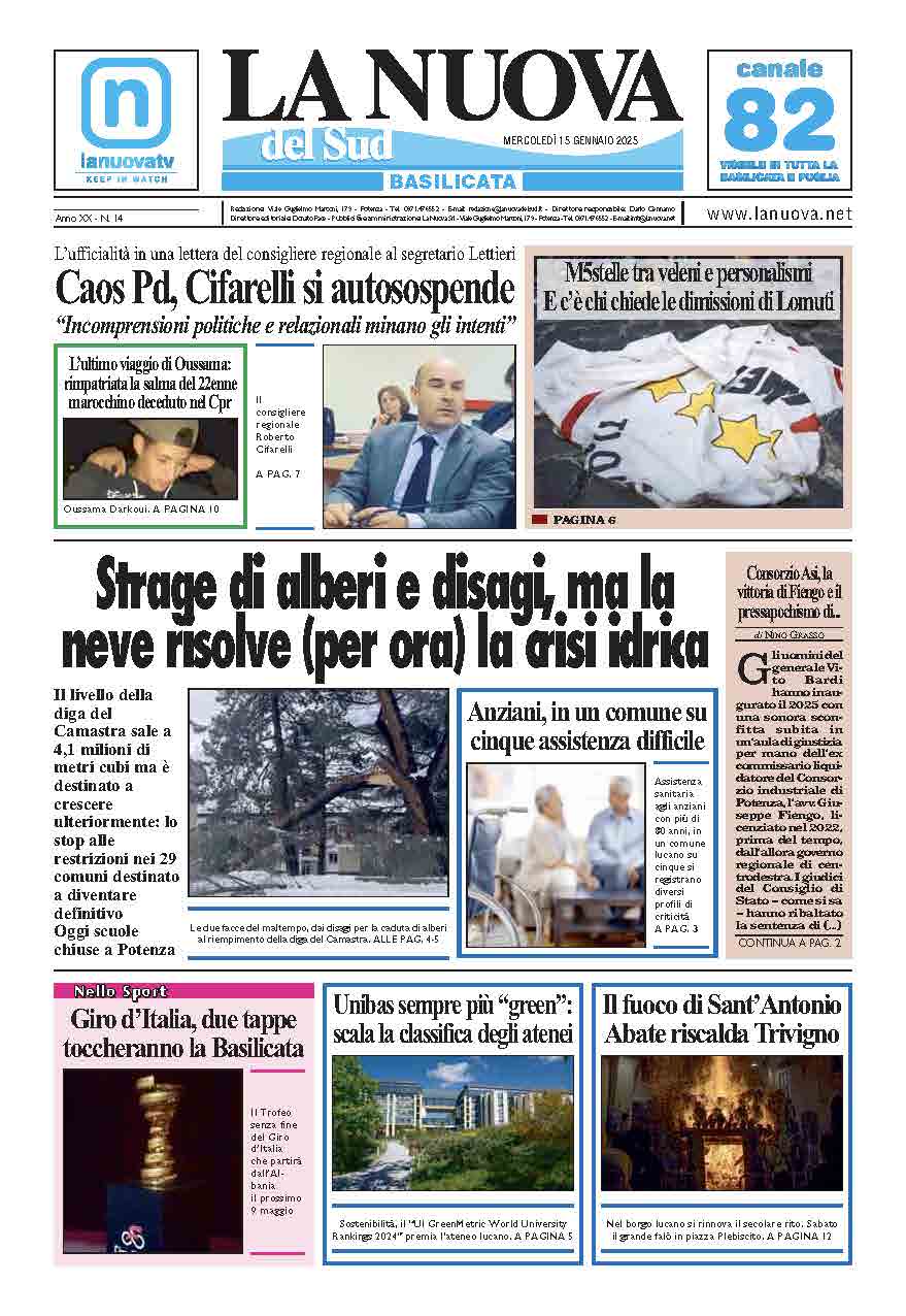 Mercoledì 15 gennaio 2025