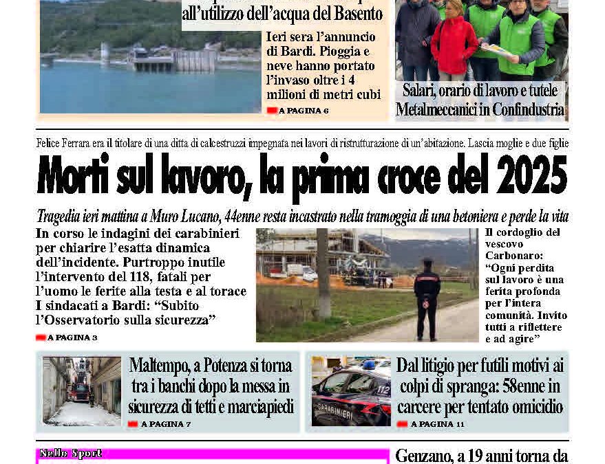 Giovedì 16 gennaio 2025