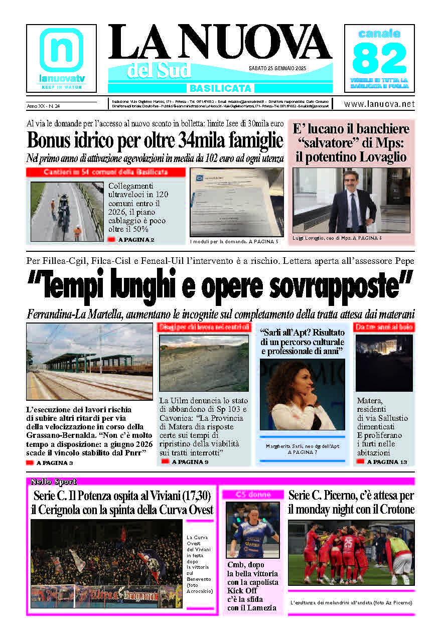 Sabato 25 gennaio 2025