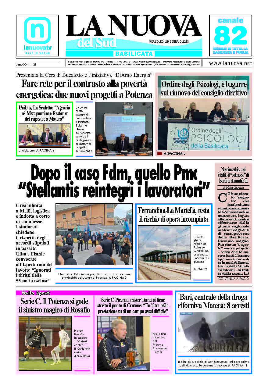 Mercoledì 29 gennaio 2025