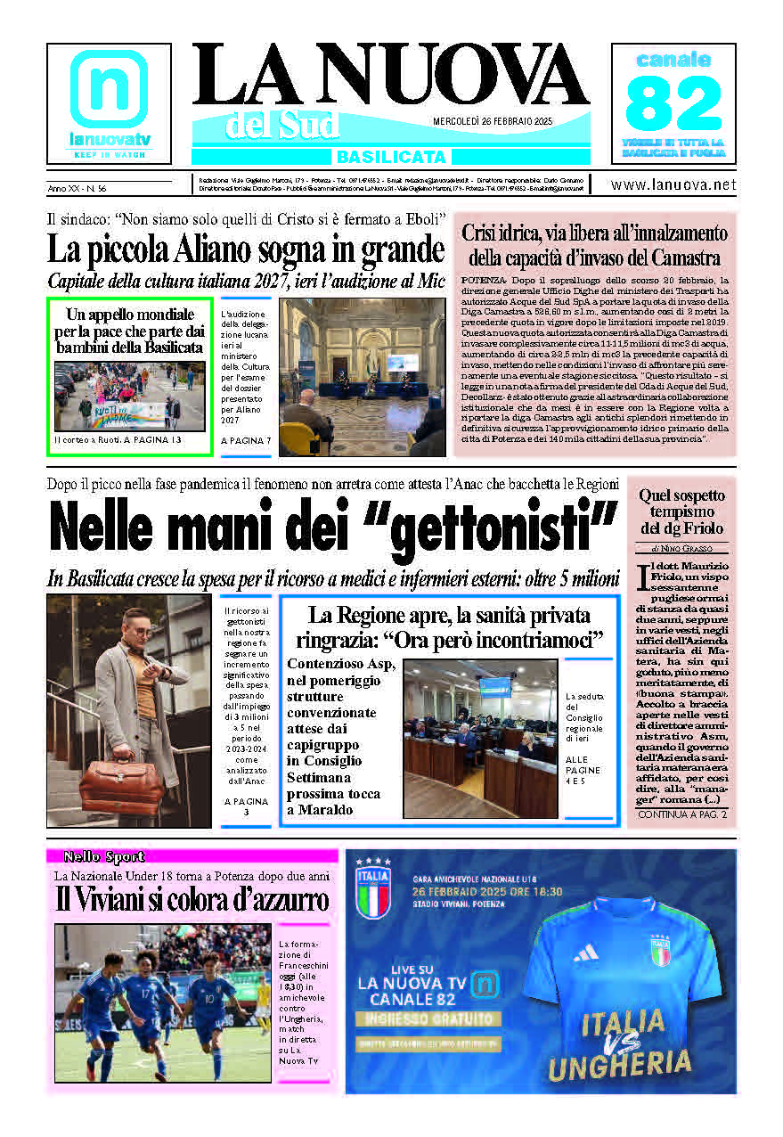 Giovedì 26 febbraio 2025