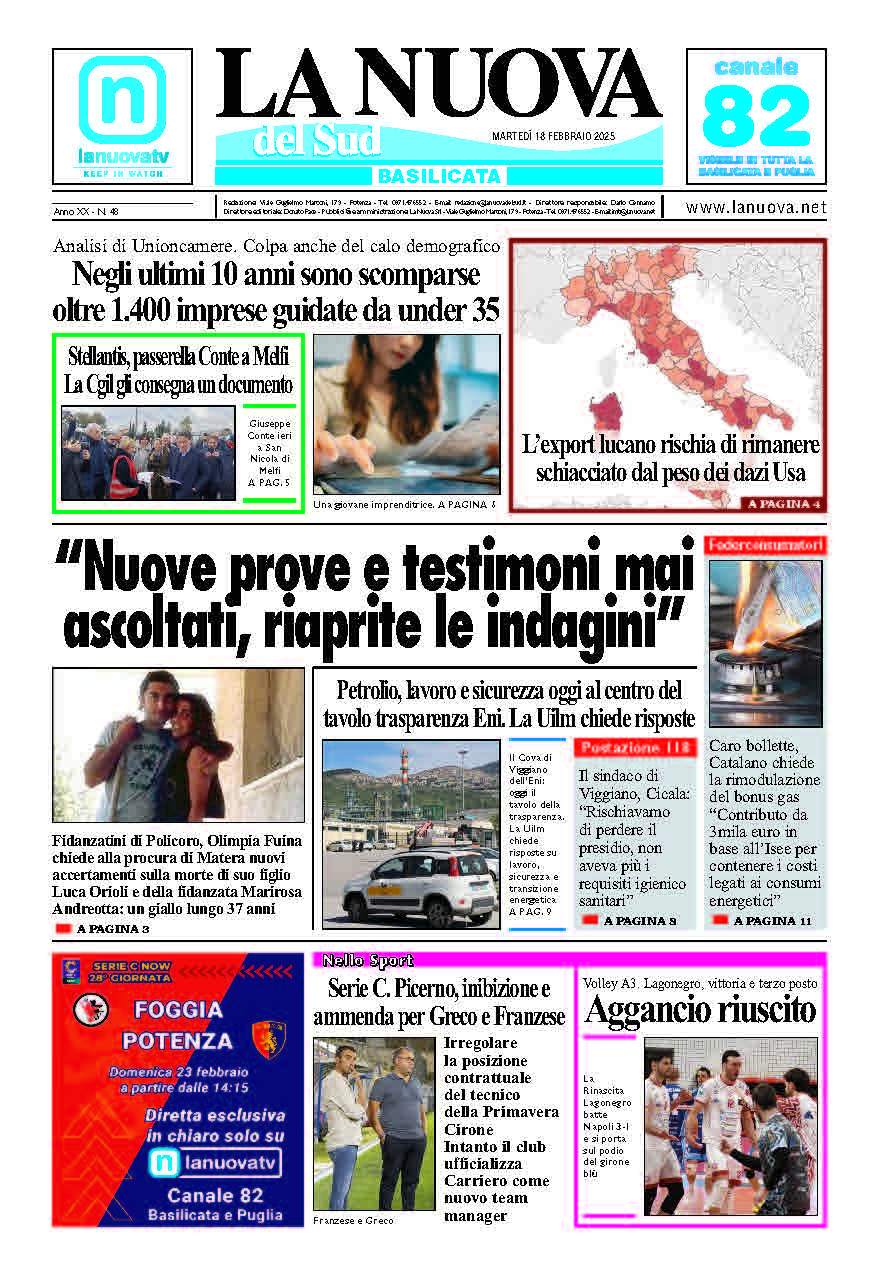 Martedì 18 febbraio 2025