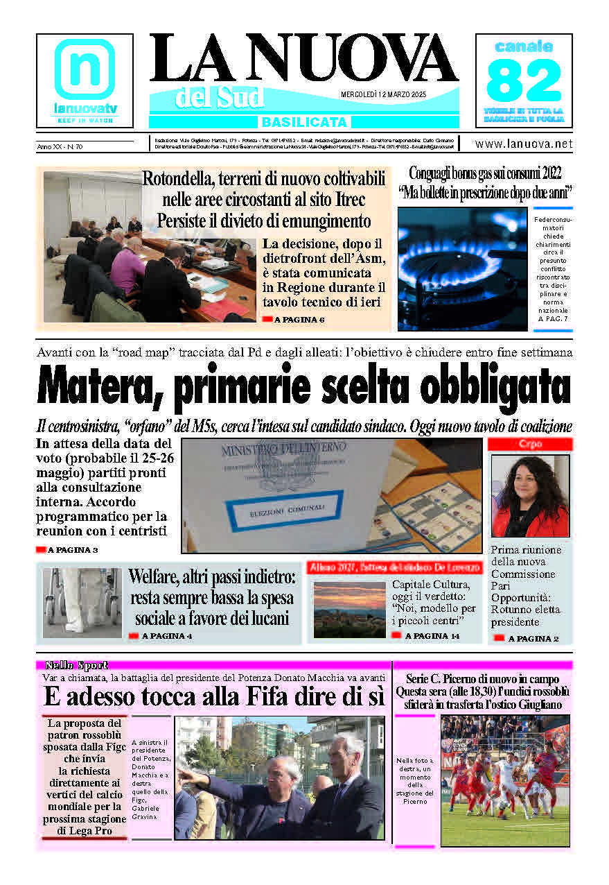 Mercoledì 12 marzo 2025