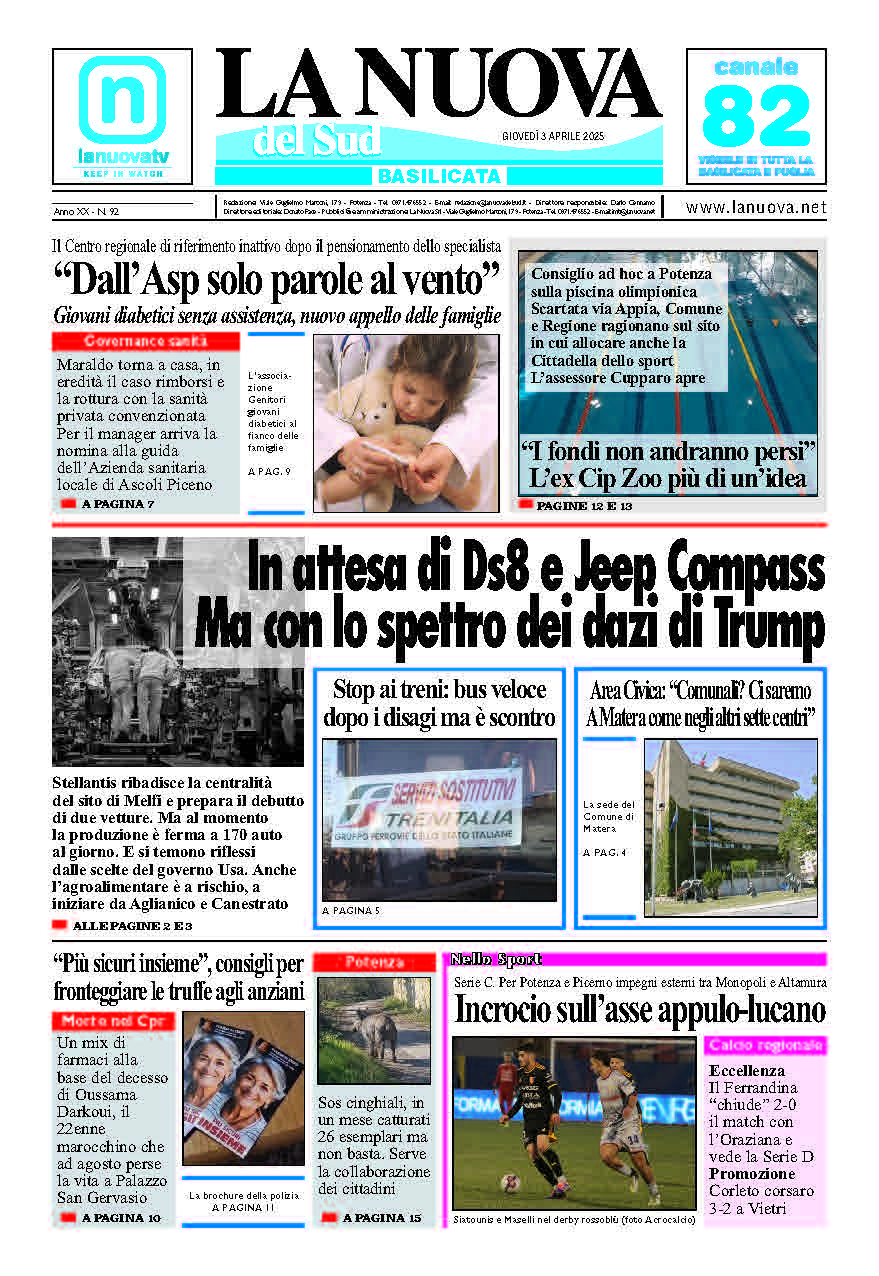 Giovedì 3 aprile 2025