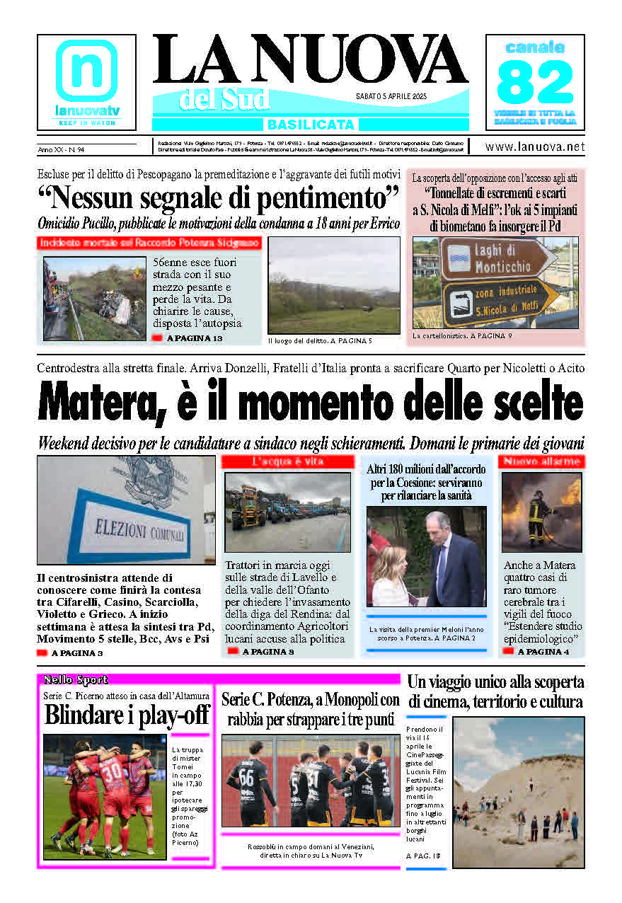 Sabato 5 aprile2025