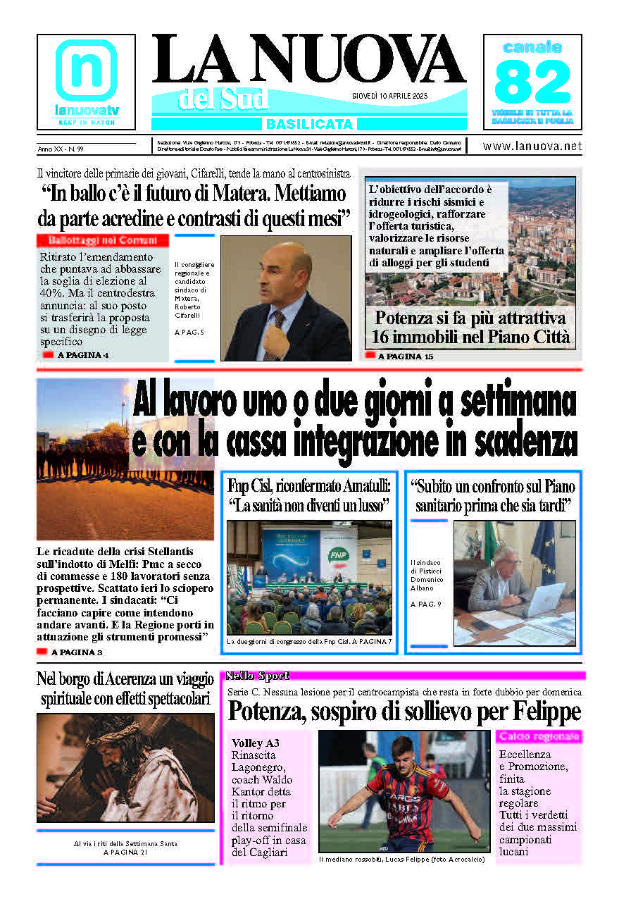Giovedì 10 aprile 2025