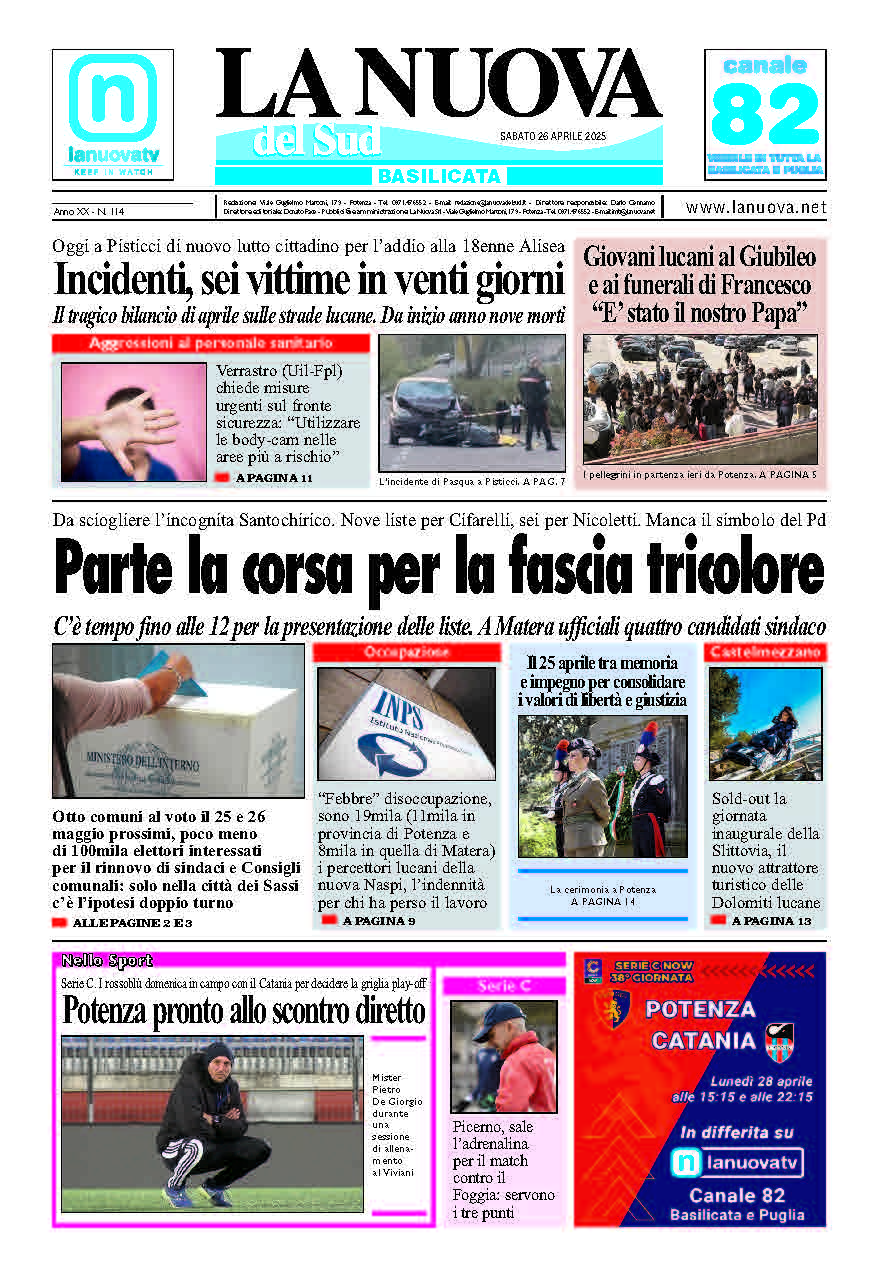 Sabato 26 aprile 2025