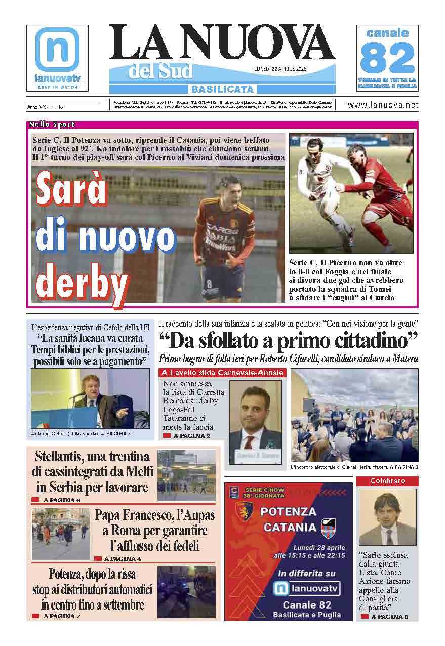 Lunedì 28 aprile 2025
