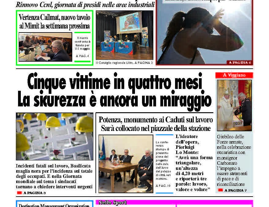 Martedì 29 aprile 2025