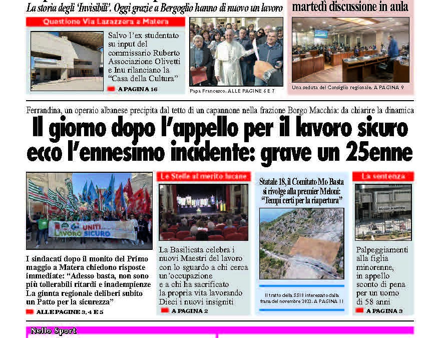 Sabato 3 maggio 2025