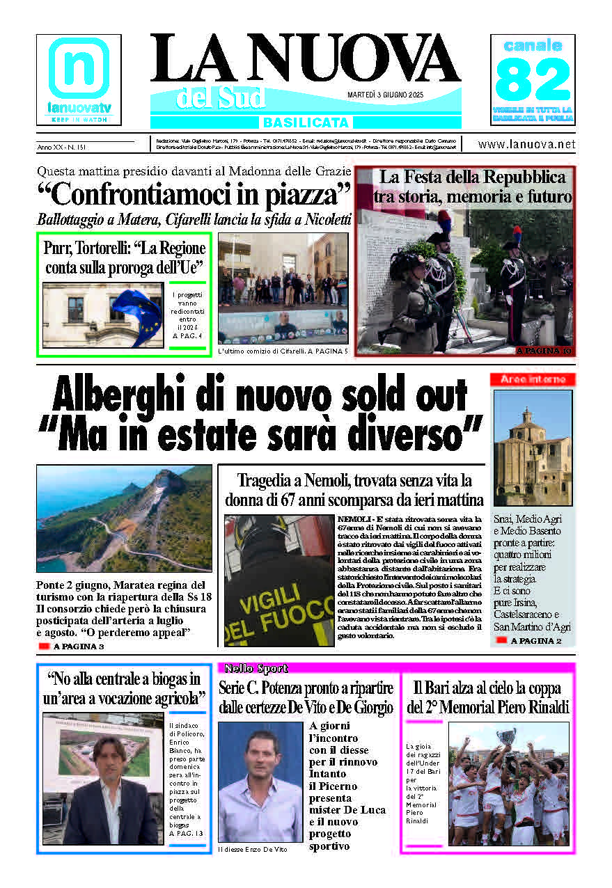 Martedì 3 giugno 2025
