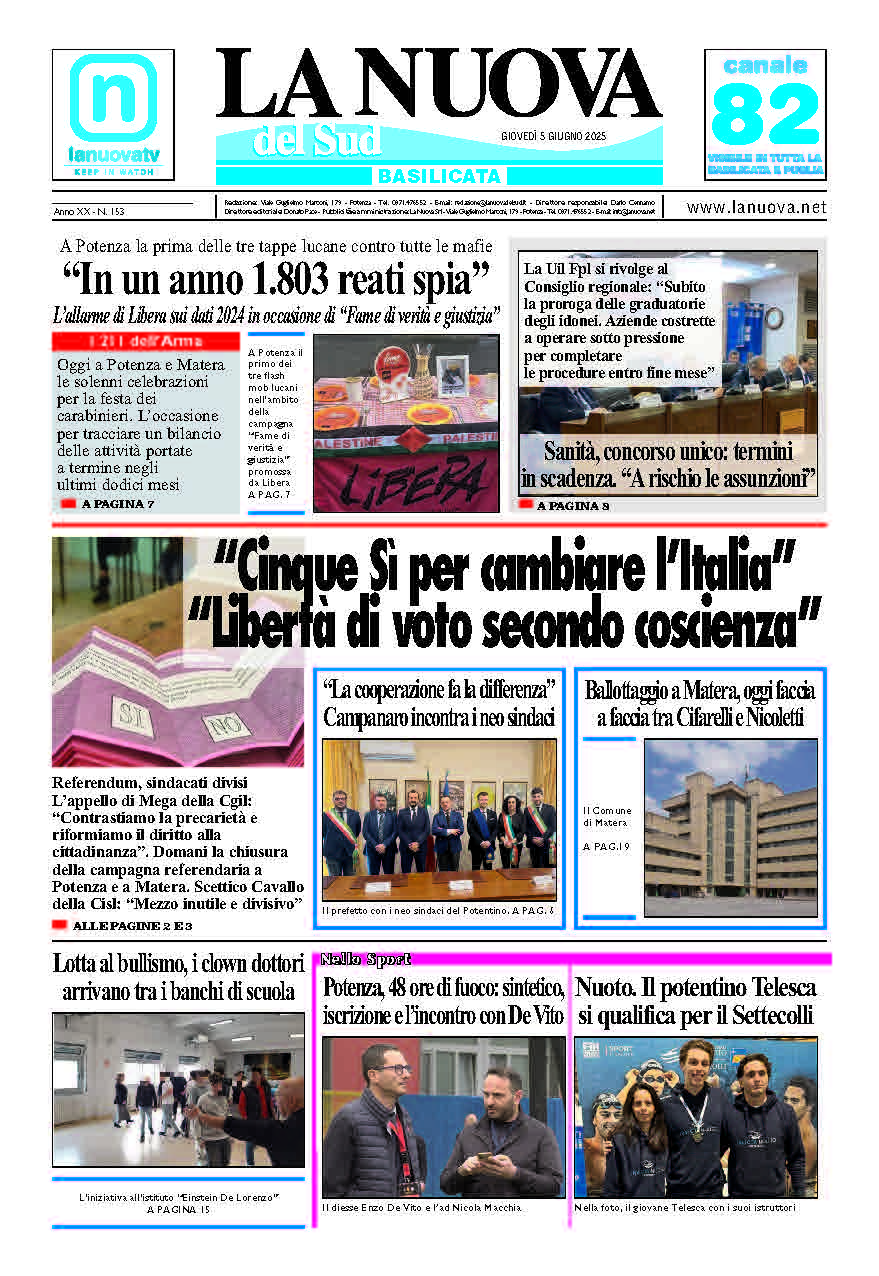 Giovedì 5 giugno 2025