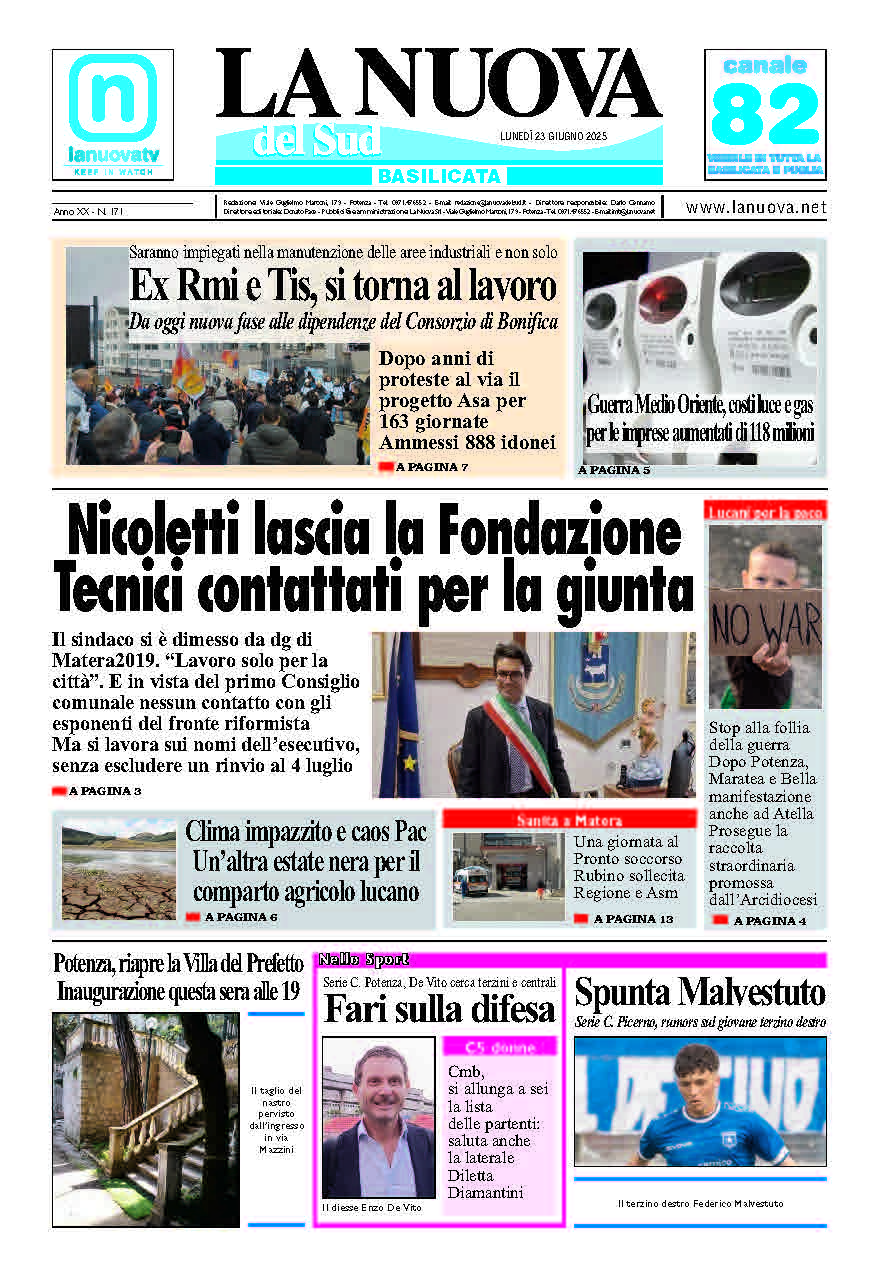 Lunedì 23 giugno 2025