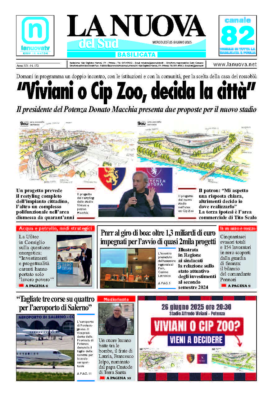 Martedì 25 giugno 2025