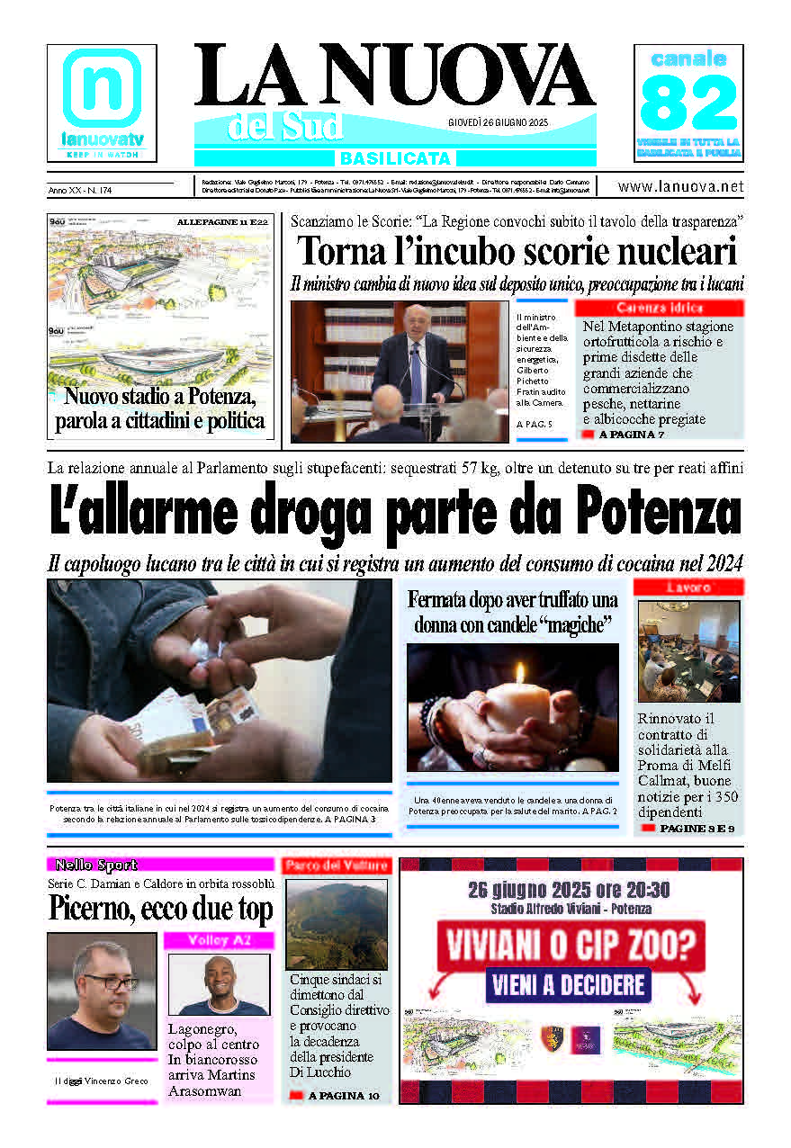 Giovedì 26 giugno 2025