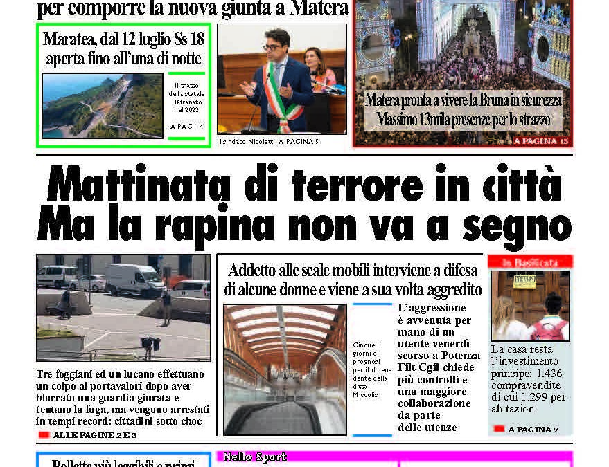 Martedì 1 luglio 2025