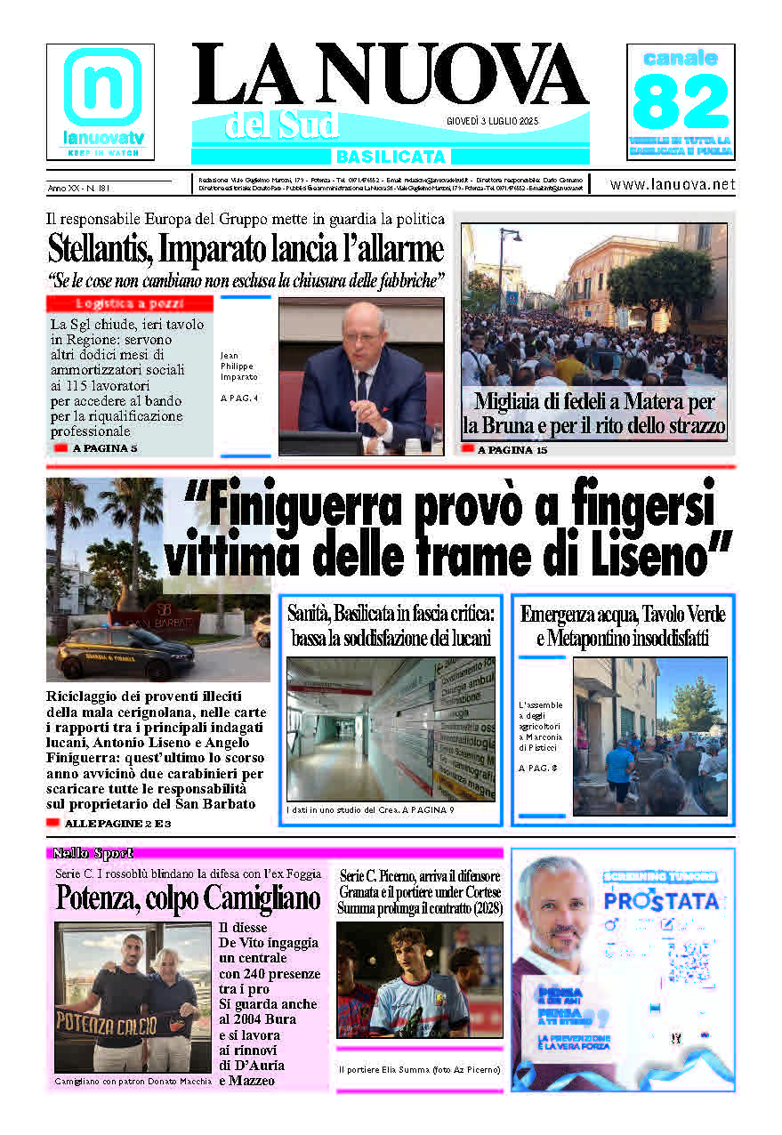 Giovedì 3 luglio 2025