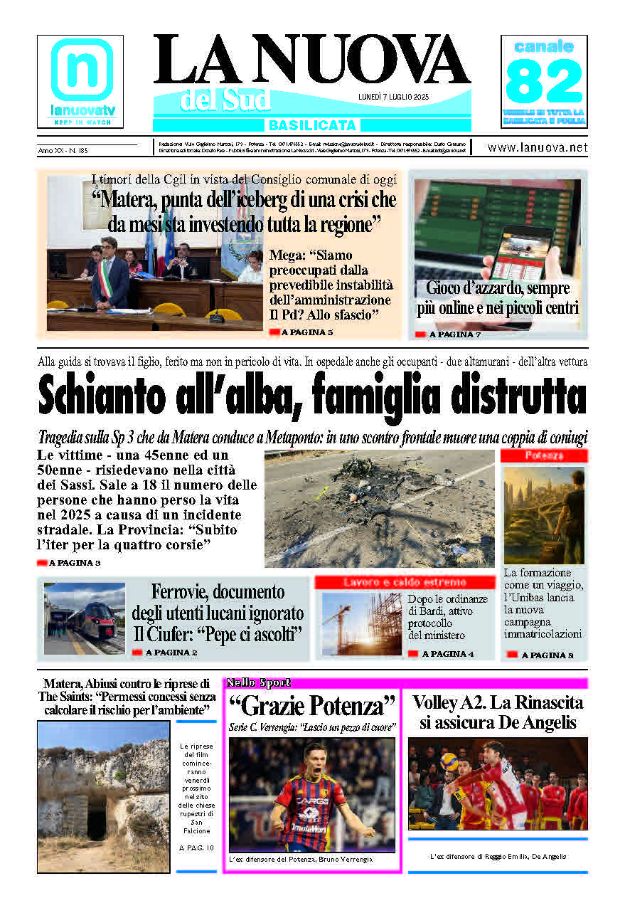 Lunedì 7 luglio 2025