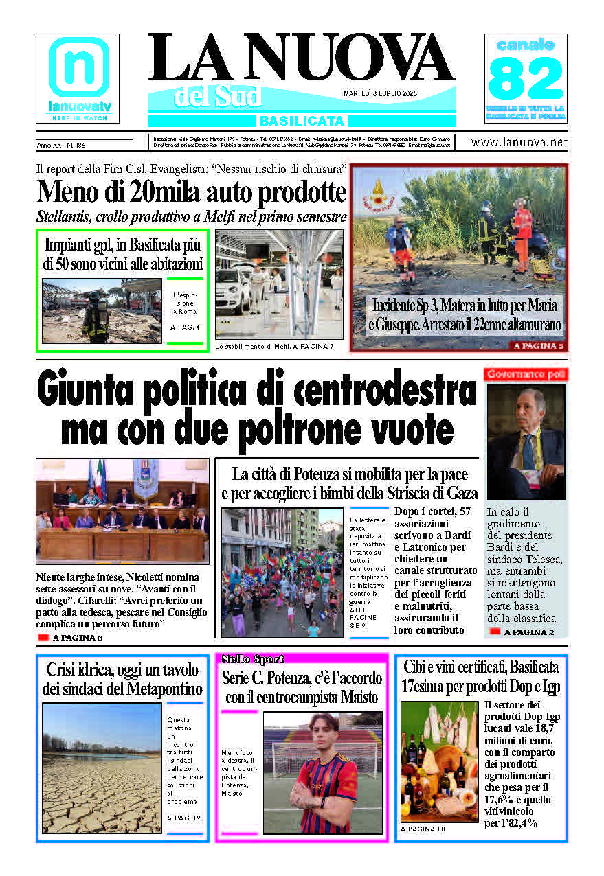 Martedì 8 luglio 2025