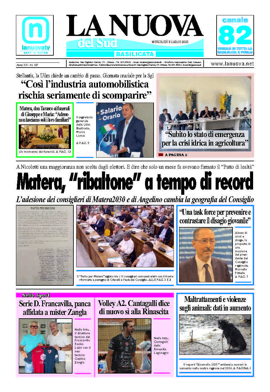 Mercoledì 9 luglio 2025