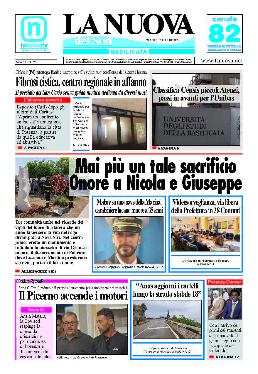 Venerdì 18 luglio 2025