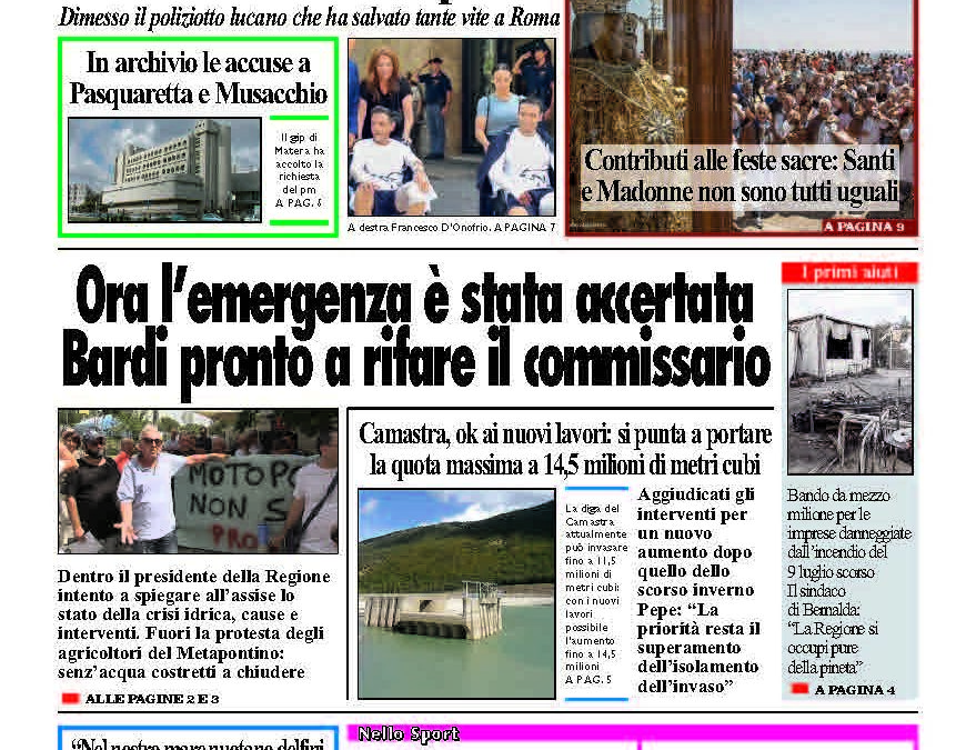 Martedì 22 luglio 2025