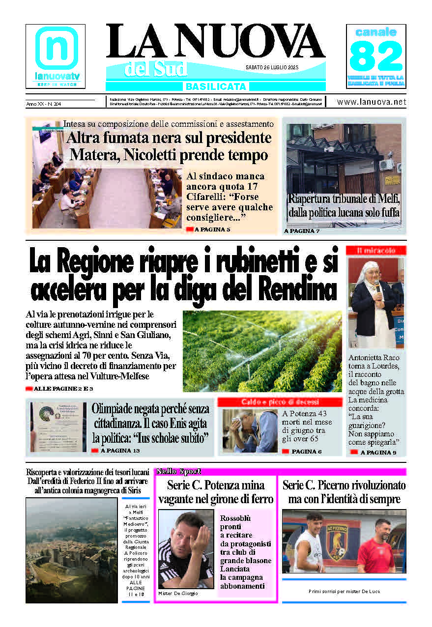Sabato 26 luglio 2025