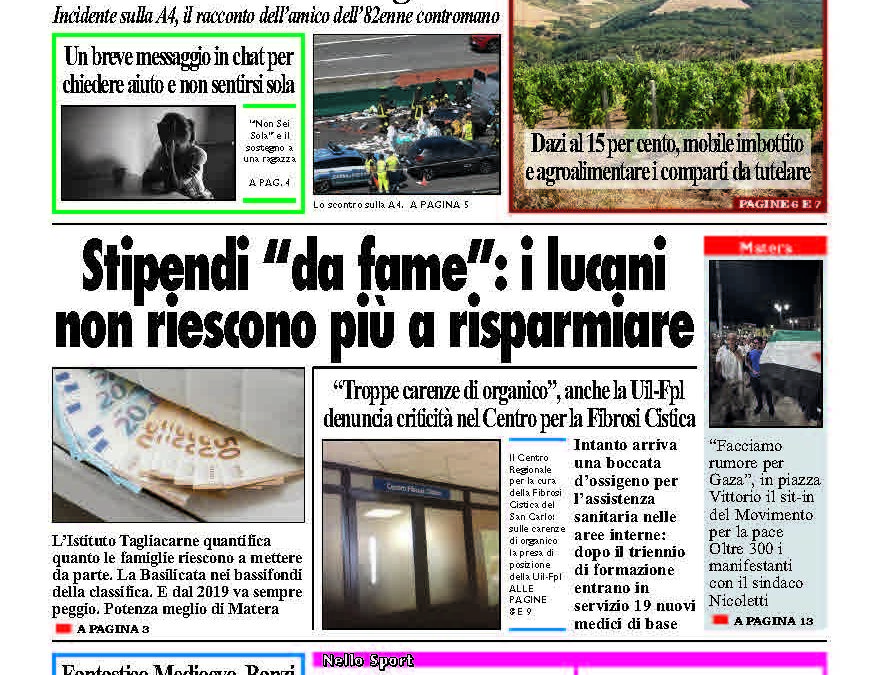 Martedì 29 luglio 2025