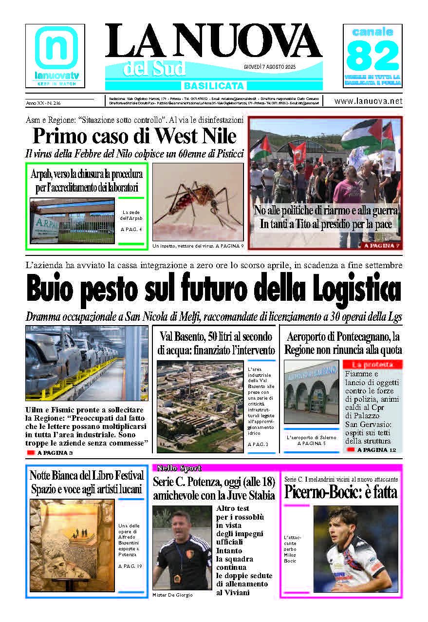 Giovedì 7 agosto 2025