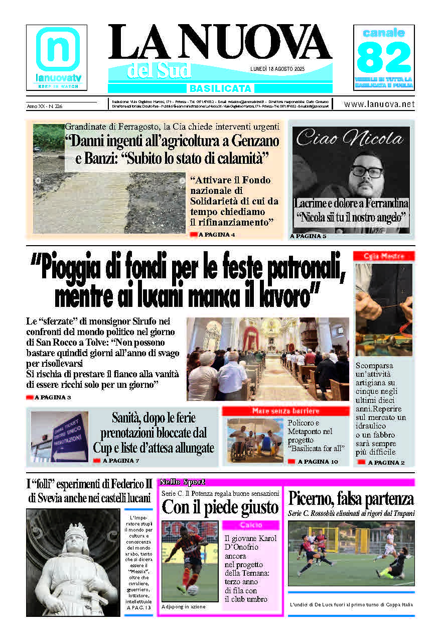 Lunedì 18 agosto 2025