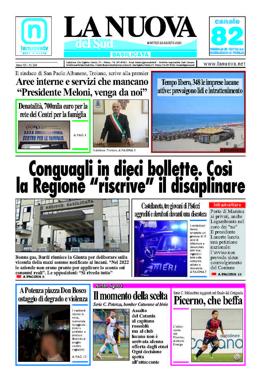 Martedì 26 agosto 2025