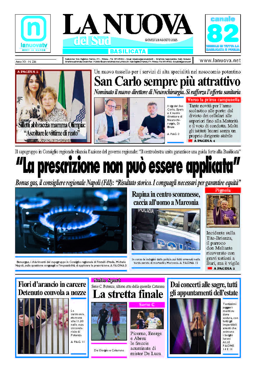 Giovedì 28 agosto 2025