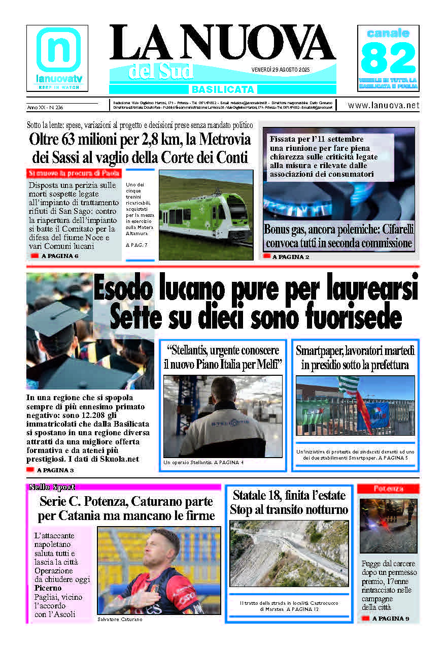 Venerdì 29 agosto 2025