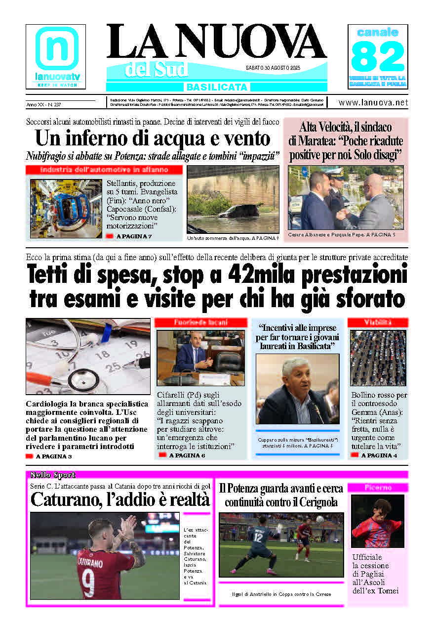 Sabato 30 agosto 2025
