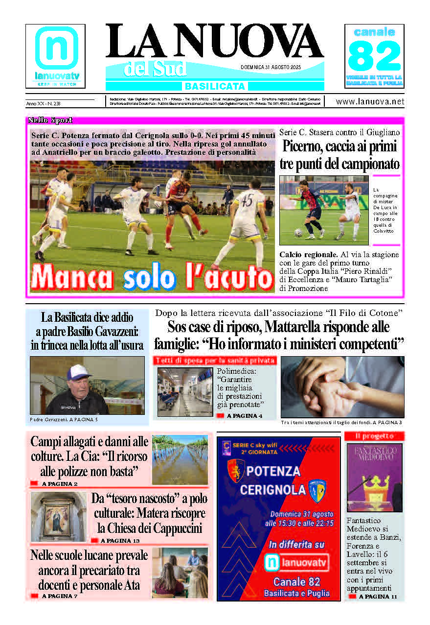 Domenica 31 agosto 2025