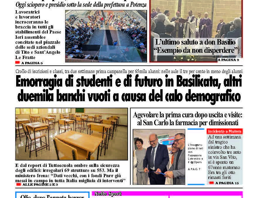 Martedì 2 settembre 2025