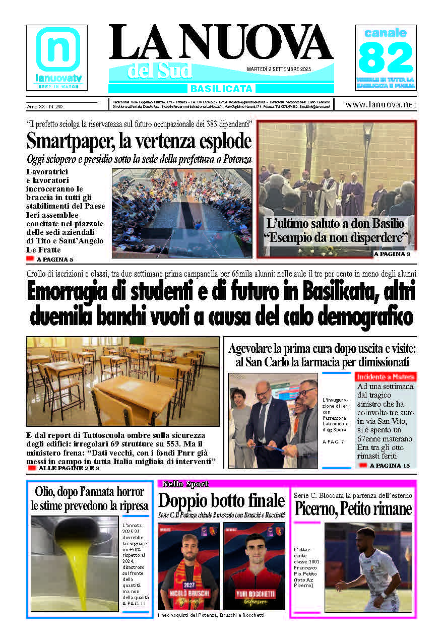 Martedì 2 settembre 2025