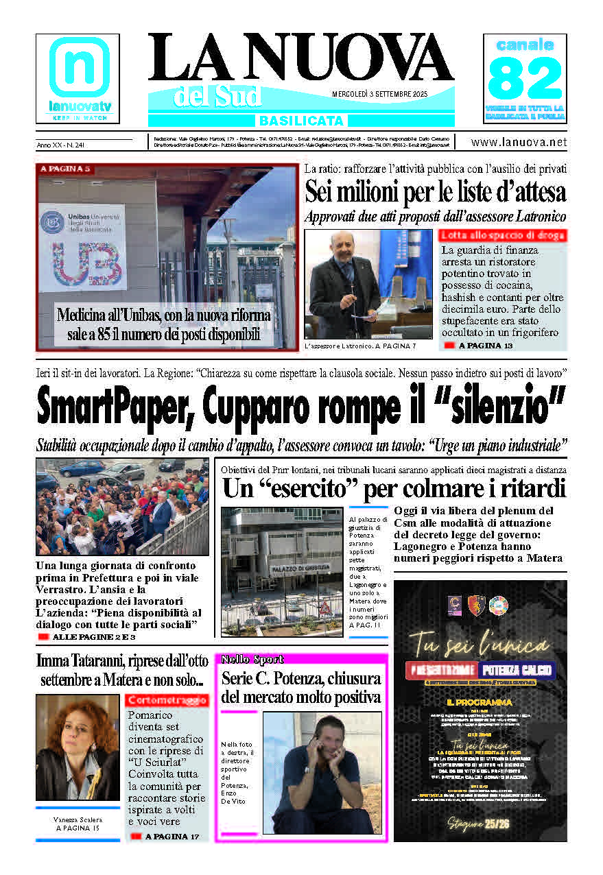 Mercoledì 3 settembre 2025