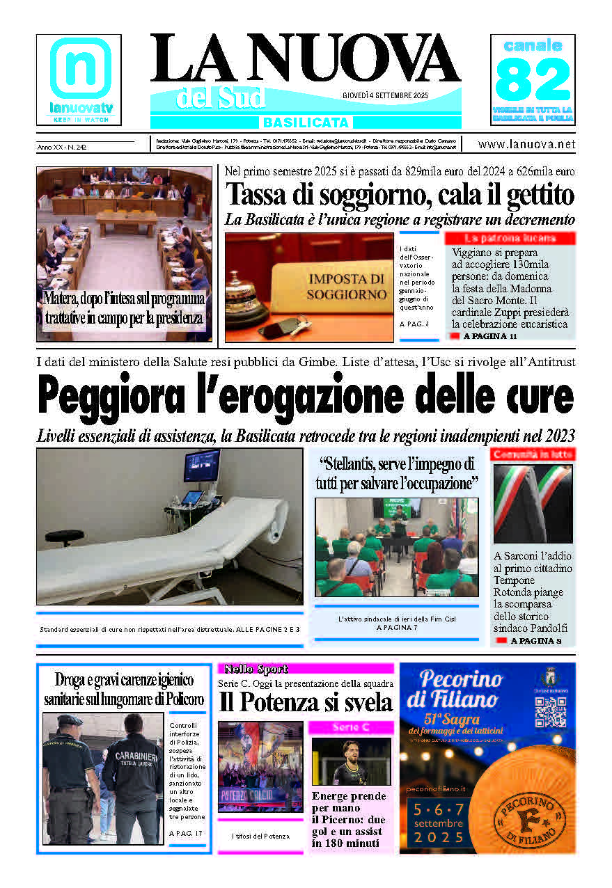 Giovedì 4 settembre 2025