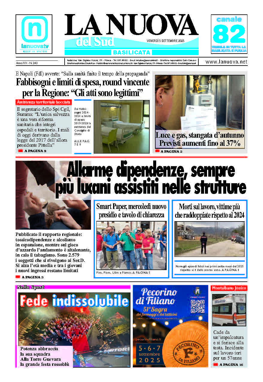 Venerdì 5 settembre 2025