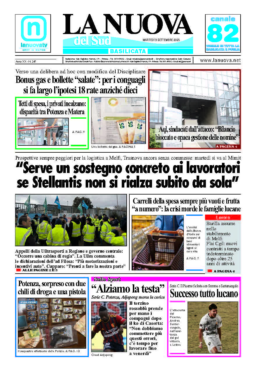 Martedì 9 settembre 2025