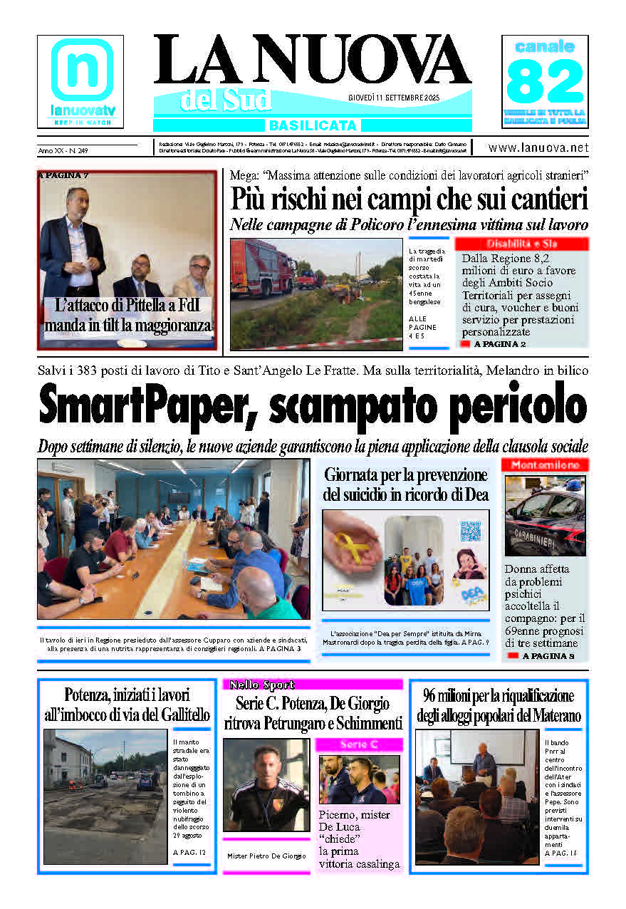 Giovedì 11 settembre 2025