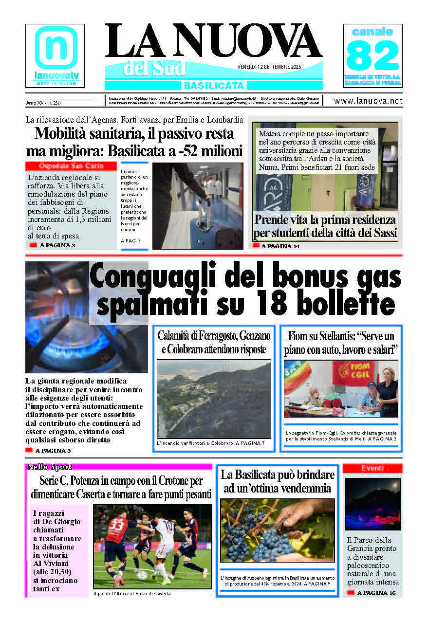 Venerdì 12 settembre 2025